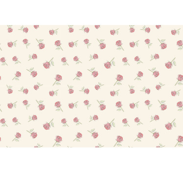 Rollo fenster beige mit romantischem vintage-rosenmuster - TenStickers
