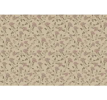 Rollo fenster beige mit braunem vintage-rosenmuster - TenStickers