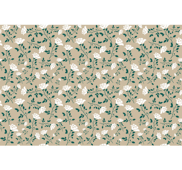 Rollo fenster beige mit vintage rosenmuster in weiß - TenStickers