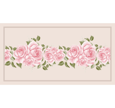 Rollo fenster beige mit vintage-rosenmuster in pink - TenStickers