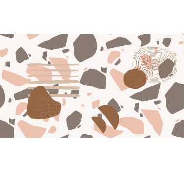 Biała roleta w pastelowym terrazzo z figurami - TenStickers