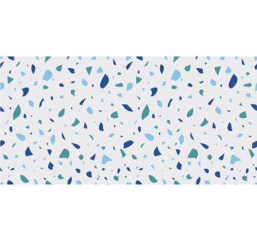 Biała roleta w niebieskie tonacje terrazzo - TenStickers