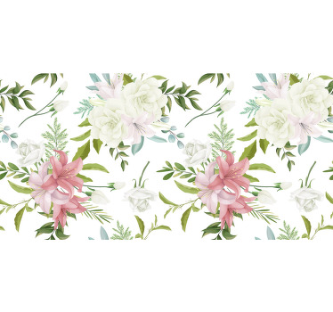 Flower roller blind minimalist realistic garden - TenStickers