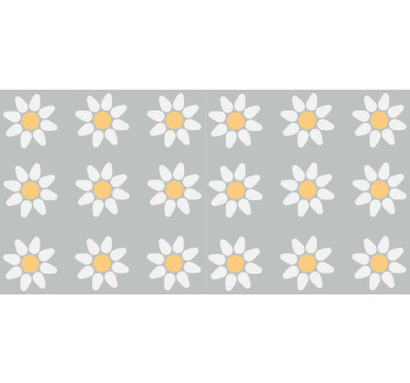 Flower roller blind with daisy pattern - TenStickers