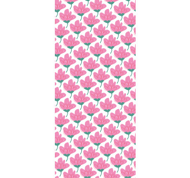 Pink flowers flower roller blind - TenStickers