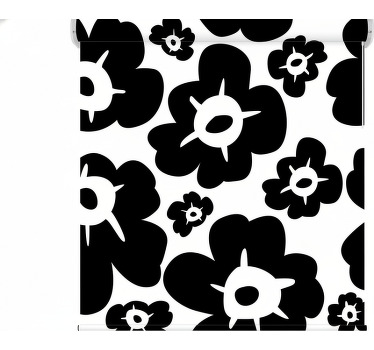 Flower roller blind black poppy - TenStickers