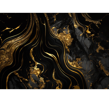 Cortina roller textura mármol negro y dorado - TenVinilo
