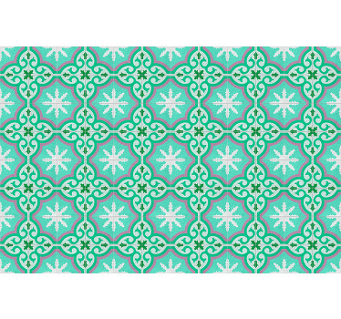 Toile fenêtre vintage carreau hydraulique vert - TenStickers