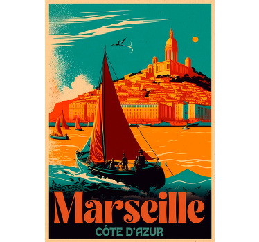 Toile fenêtre vintage marseille côte d'azur - TenStickers