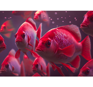Rollo fenster tiere aquarium für rote fische - TenStickers