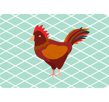 Rollo fenster tiere roter hahn seitliche ansicht - TenStickers
