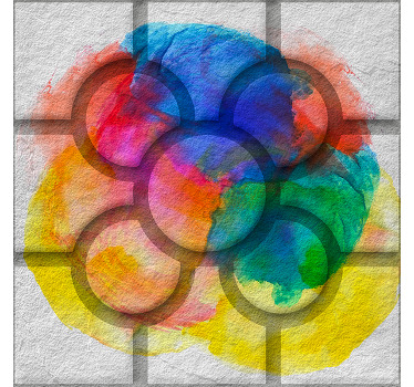 Estor enrollable vintage azulejos coloridos de bilbao - TenVinilo
