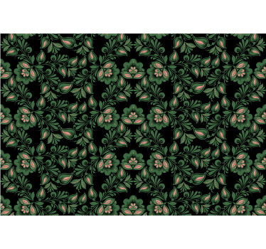 Rollo fenster schwarz im floralen russischen stil - TenStickers