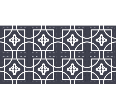 Rollo fenster schwarz mit geometrischem fliesenmuster - TenStickers