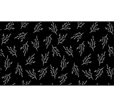 Rollo fenster schwarz nordic schwarz-weiß zweige - TenStickers