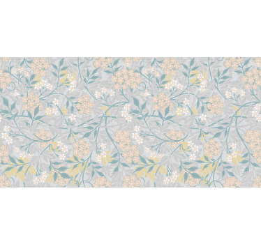 Toile fenêtre gris motif floral élégant années 80 - TenStickers