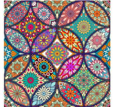 Bathroom window blind colorful mandalas - TenStickers
