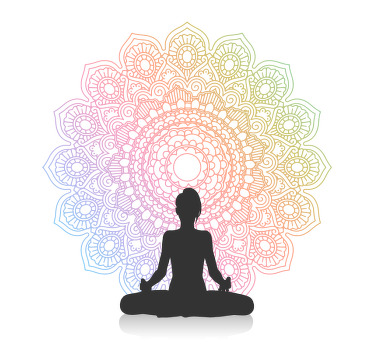 Estor enrollable baño mandala de yoga arcoíris - TenVinilo