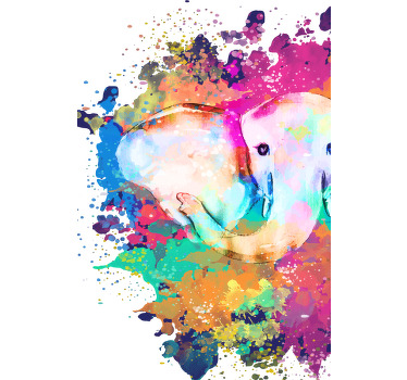 Estor enrollable baño elefante de colores vivos - TenVinilo