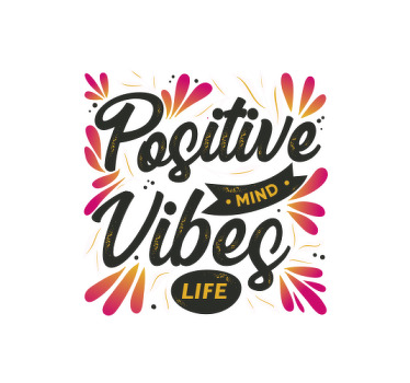 Positive mind positive vibes office window roller blind - TenStickers