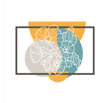 Estore de rolo empresa retângulo minimalista e flores - TenStickers
