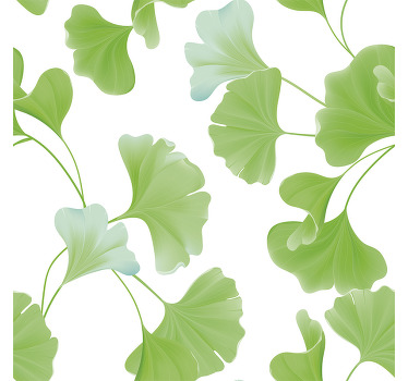 Office window roller blind in green ginkgo leaves - TenStickers