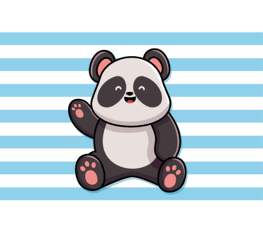 Roletai linksma laimingas panda dryžuotame fone - „Tenstickers“