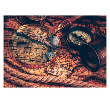 Cortina roller mapamundi mapa del mundo en pintura marrón - TenVinilo