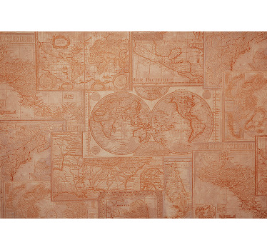 Cortina roller mapamundi mapa físico vintage - TenVinilo