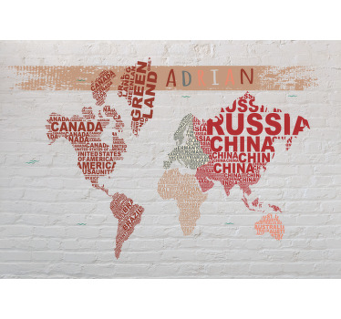Cortina roller mapamundi mapa mundial tonos pastel - TenVinilo