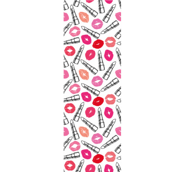 Rolgordijn tienerkamer lippenstiften en lippen - TenStickers