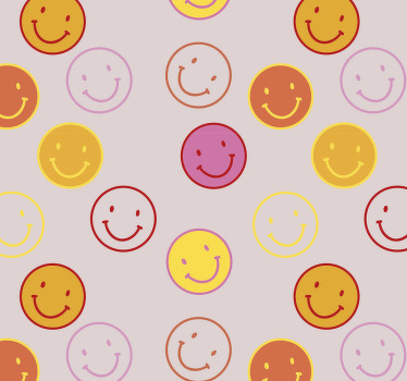 Rullgardin tonåringar rosa och gula smileys - Tenstickers