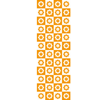 Rullegardin ungdom firkanter og blomster smilfjes - Tenstickers