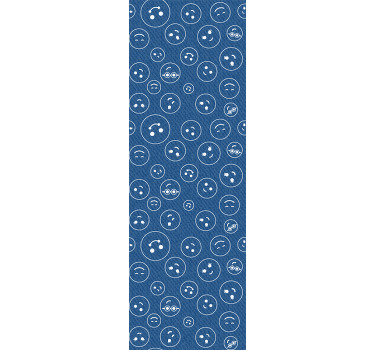 Rolgordijn tienerkamer marineblauwe glimlachgezichten - TenStickers