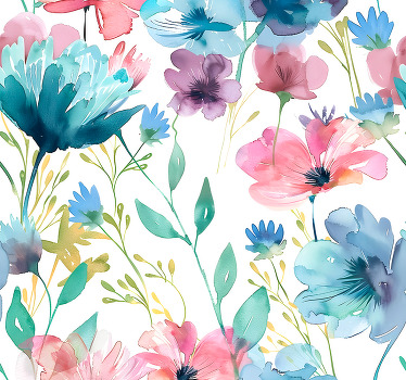 Estor estampado floral flores silvestres en verano - TenVinilo