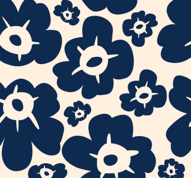 Store enrouleur floral coquelicot bleu foncé - TenStickers