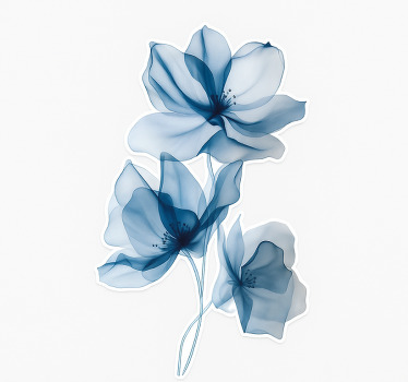 Store enrouleur floral fleurs bleues translucides - TenStickers