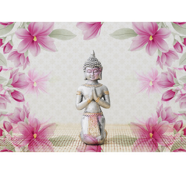 Zen rullegardiner buddha og magnolia - TenStickers