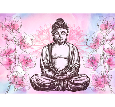 Zen rullegardiner buddha blomsterharmoni - TenStickers