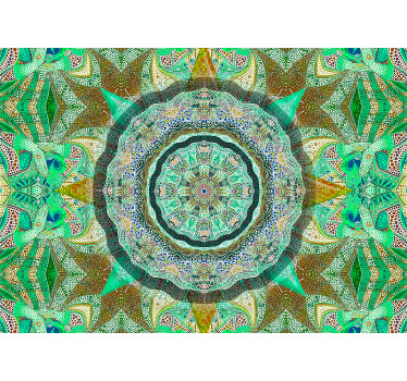 Cortina roller zen mandala fantasía esmeralda - TenVinilo