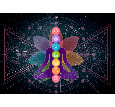 Cortina roller zen figura mística de chakras - TenVinilo