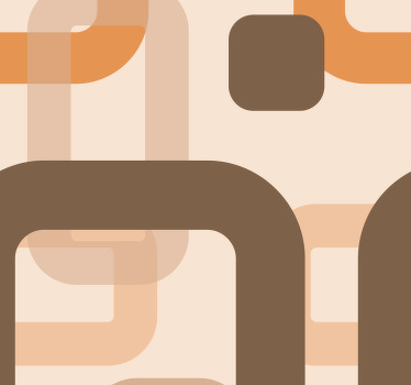 Rolo zavjese smeđa u retro uzorku iz 70-ih - TenStickers