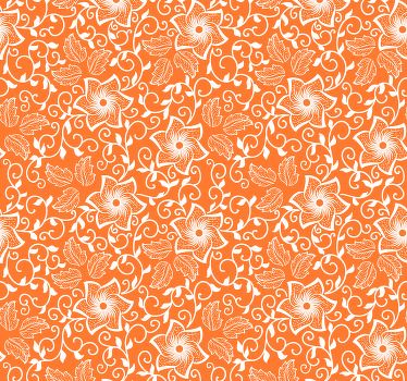 Orange blind with paisley flowers design - TenStickers