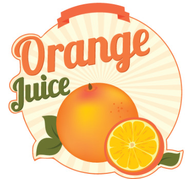 Orange blind decorative wall sticker orange juice - TenStickers
