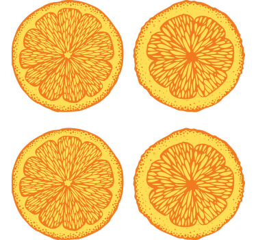 Orange blind orange hand-drawn pattern sticker pack - TenStickers