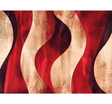 Red blind with contemporary waves design - TenStickers