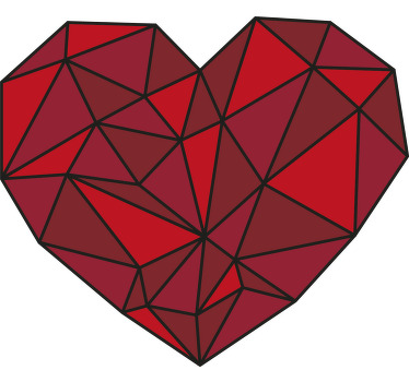 Red blind geometric heart design - TenStickers
