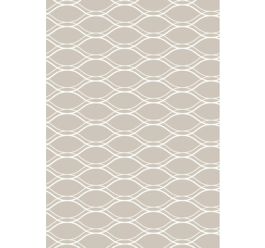 Cortina roller exterior beige con patrón de líneas blancas - TenVinilo
