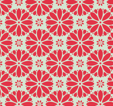 Cortina roller exterior papel pintado floral geométrico - TenVinilo