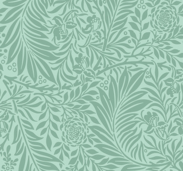 Cortina roller exterior patrón vintage verde menta - TenVinilo